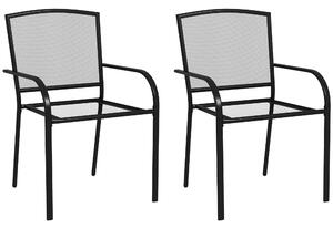 Set de 2 scaune de grădină Outsunny, scaune de exterior stivuibil | Aosom Romania