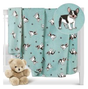 Bellatex Pătură pentru copii Ella Bulldog albastru, 100 x 150 cm