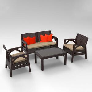 Set mobilier gradina - terasa Santana Ratan, canapea 2 locuri + 2 fotolii + 1 masuta