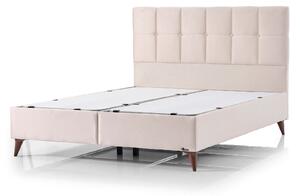 Pat OPTIMUM 160x200, stofa catifelata crem - Setra 105, cu somiera si