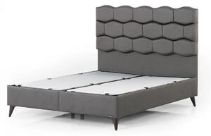 Pat STONE 160x200, stofa clasica maro - Notto C0533, cu somiera si spa