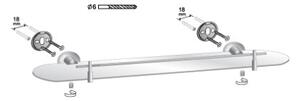 BISK Erga FOR YOU, raft sticla 525mm, crom, ERG-01183