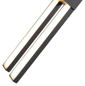 Aplică de perete exterioară modernă neagră cu LED 2 lumini IP54 - Jamal