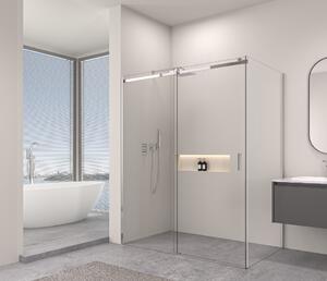 Erga Lynn, cabină de duș cu ușă glisantă 90 (uşă) x 70 (perete) x 195 cm, sticlă transparentă de 8 mm, profil cromat, ERG-V02-LYNN-D090G070-CL-CR