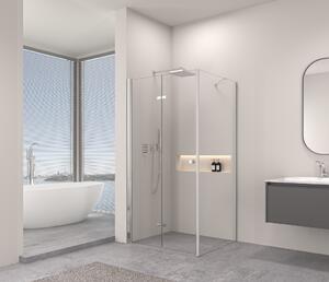 Erga Berlin, cabină de duș cu ușă rabatabilă 110 (uşă) x 70 (perete) x 195 cm, sticlă transparentă de 6 mm, profil cromat, ERG-V02-BERLIN-D110G070-CL…