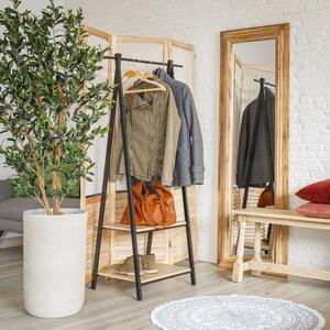 Suport pentru haine negru/în culoare naturală cu aspect de lemn de stejar Urban – Casa Selección
