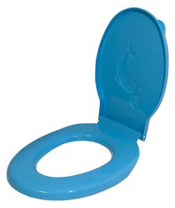 Capac wc universal, plastic, model delfin Albastru