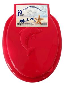 Capac wc universal, plastic, model delfin Rosu