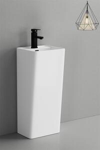 Lavoar stativ, freestanding, alb lucios, ceramica sanitara, 36 x 33 x 83 cm, gaura baterie P3213