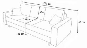 Canapea extensibilă LAWRENCE, 85x200x100, roșu - soft 10