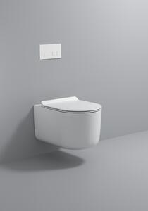 Vas wc suspendat si capac, rimless, ceramica sanitara, alb, 53 x 36 x 34 cm T3125
