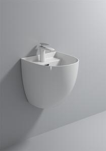 Lavoar suspendat, alb lucios, ceramica sanitara, 40 x 42 x 42 cm, gaura baterie P175