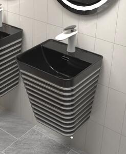 Lavoar suspendat, negru gri, ceramica sanitara, 40 x 38 x 51 cm, gaura baterie P179BS