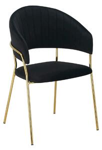 Scaun DASMIN TIP 1, negru/auriu, stofa catifelata/metal, 57x53x84 cm