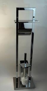 Suport pentru hartie igienica cu perie de toaleta si suport telefon, 3 in 1, inox SUS304, 80 cm SMART
