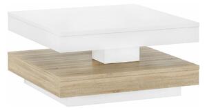 Masuta cafea MANDY, alb/stejar sonoma, 70x70x34 cm