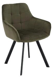 Scaun PETIN, stofa catifelata verde - Bluvel 77, 59x62x85 cm