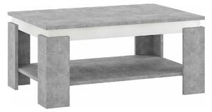 Masuta cafea PIANI, gri beton/alb, 90x60x41 cm