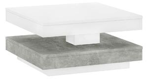 Masuta cafea MANDY, alb/gri beton, 70x70x34 cm