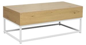 Masuta cafea LIVINA, stejar/alb, DTD laminat, 100x55x40 cm