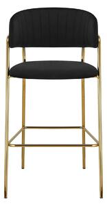 Scaun bar DASMIN TIP 2, negru/auriu, stofa catifelata/metal, 54x54x109
