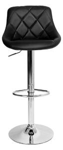 Scaun bar MARID NEW, negru/crom, piele ecologica/metal, 45x40x80/102 c