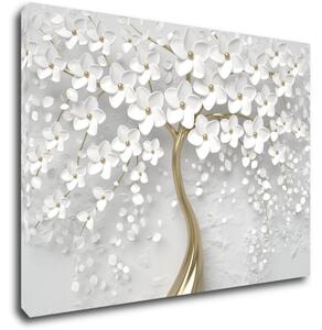 Impresi Tablou White tree with flowers - 70 x 50 cm