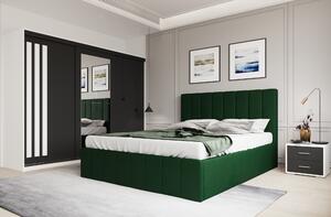 Set dormitor Prado Verde cu dulap Paris Alb/Gri