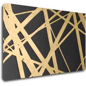 Impresi Tablou Abstract golden lines - 50 x 30 cm
