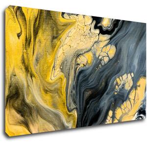 Impresi Tablou Yellow grey abstract2 - 50 x 30 cm