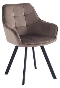 Scaun PETIN, stofa catifelata gri - Bluvel 38, 59x62x85 cm
