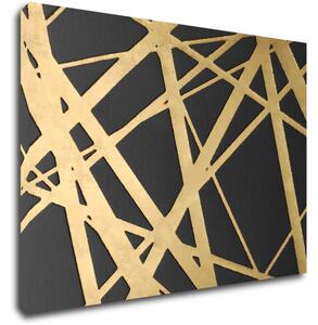 Impresi Tablou Abstract golden lines - 70 x 50 cm