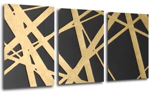 Impresi Tablou Abstract golden lines - 60 x 30 cm (3-piese)