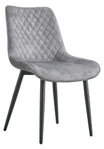 Scaun ZAINA TIP 1, gri deschis/negru, stofa catifelata/metal, 50x64x84