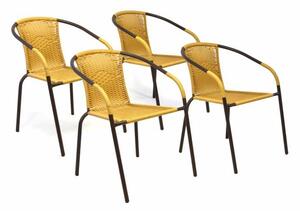 Set de 4 buc de scaune de grădină - bej