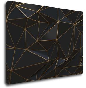 Impresi Tablou Golden triangles abstract - 70 x 50 cm