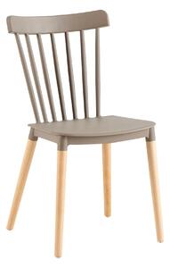 Scaun ZOSIMA, gri/fag, plastic/lemn, 54x44x83 cm