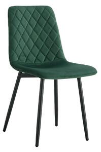 Scaun DAMIA TIP 2, verde smarald/negru, stofa catifelata/metal, 45x58x