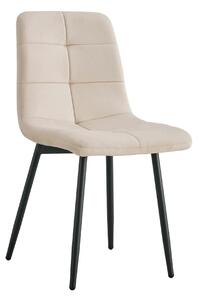 Scaun DAMIA TIP 1, bej/negru, stofa catifelata/metal, 45x58x89 cm