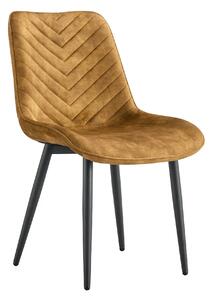 Scaun ZAINA TIP 2, maro-auriu/negru, stofa catifelata/metal, 50x64x84