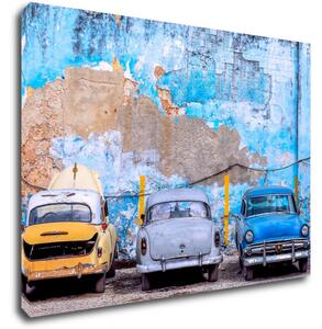Impresi Tablou Old blue cars - 70 x 50 cm