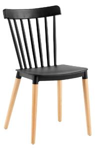 Scaun ZOSIMA, negru/fag, plastic/lemn, 54x44x83 cm