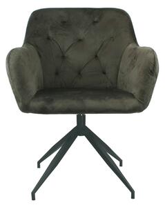 Scaun VELEZA NEW, maro/negru, stofa catifelata/metal, 66x66x83 cm