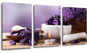 Impresi Tablou Lavender still life - 150 x 70 cm (3-piese)