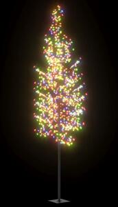 Pom Crăciun, 1200 LED-uri lumină colorată, flori cireș, 400cm
