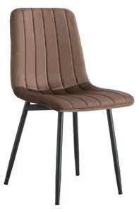 Scaun RAMITA TIP 1, maro/negru, stofa catifelata/metal, 45x57x86 cm