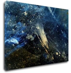 Impresi Tablou Dark blue gold abstrakt - 70 x 50 cm