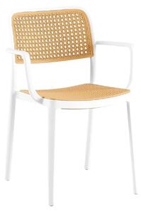 Scaun RAVID TIP 2, bej/alb, plastic, 58x55x82 cm
