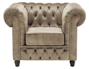 Fotoliu din catifea Chesterfield Fleming Truffle T13