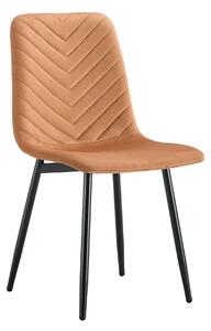 Scaun RAMITA TIP 2, caramiziu deschis/negru, stofa catifelata/metal, 4